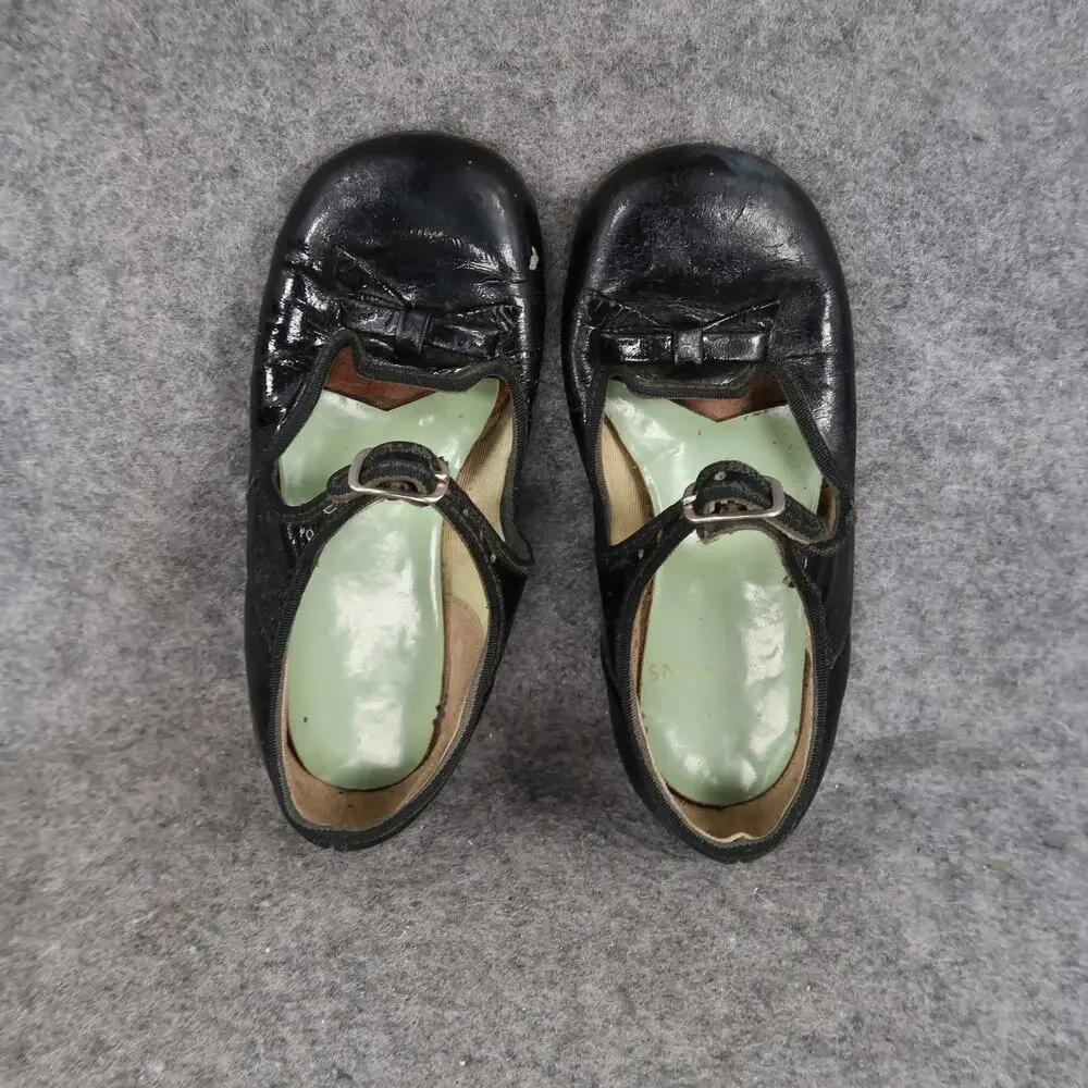 Dress Shoes Toddler Baby 4 Mary Jane Classic Black Buckle Strap Retro Girls Bow